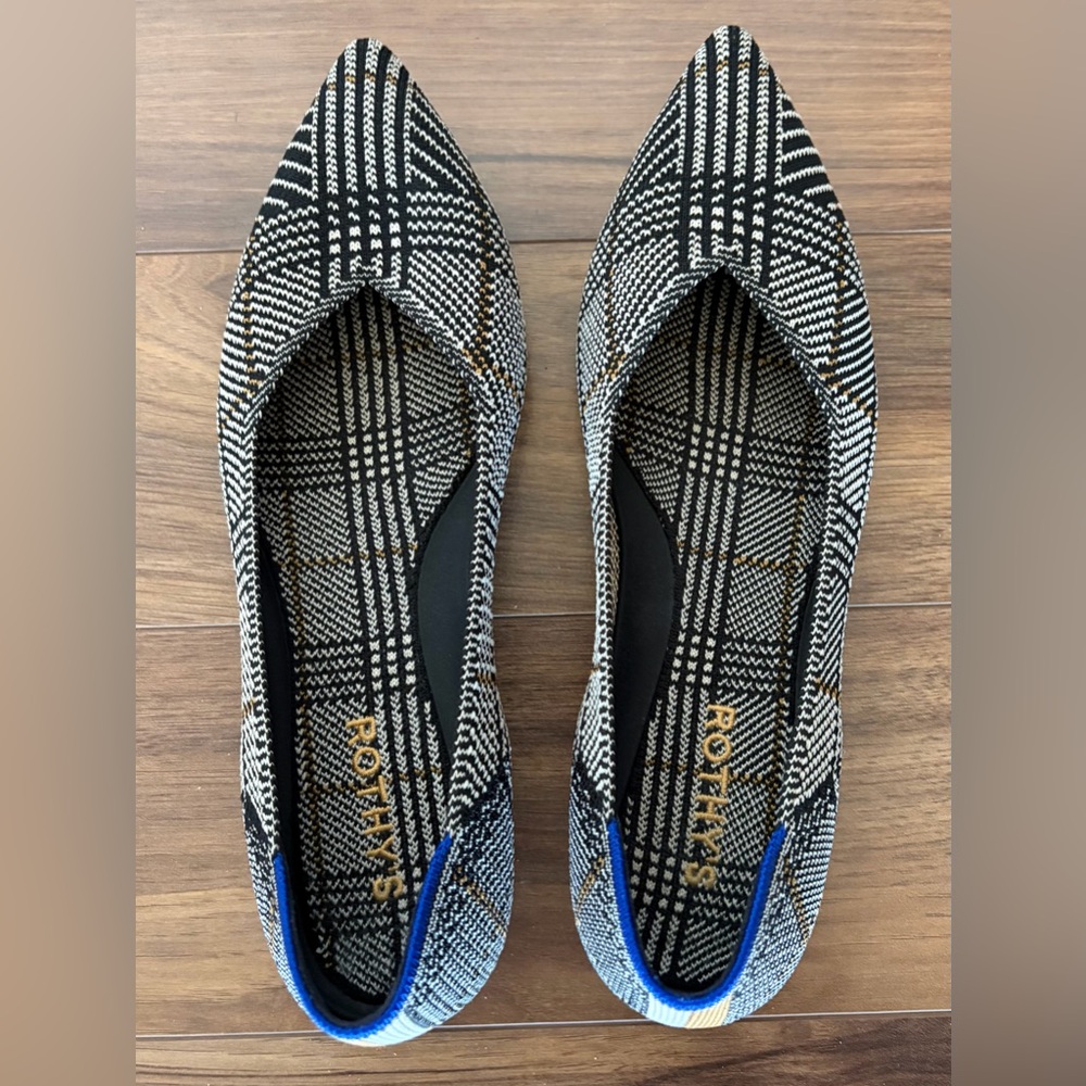 Rothys Black Glen Plaid Point II
